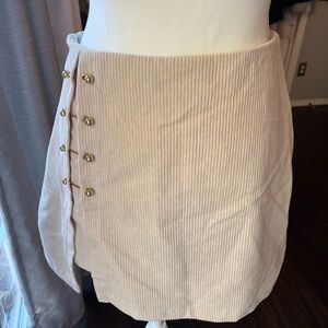 SHEIN Beige Button-Detail Skirt